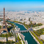 Paris aerial panoramic view, France