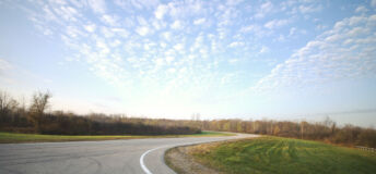 Photo of an empty road in the countryside.